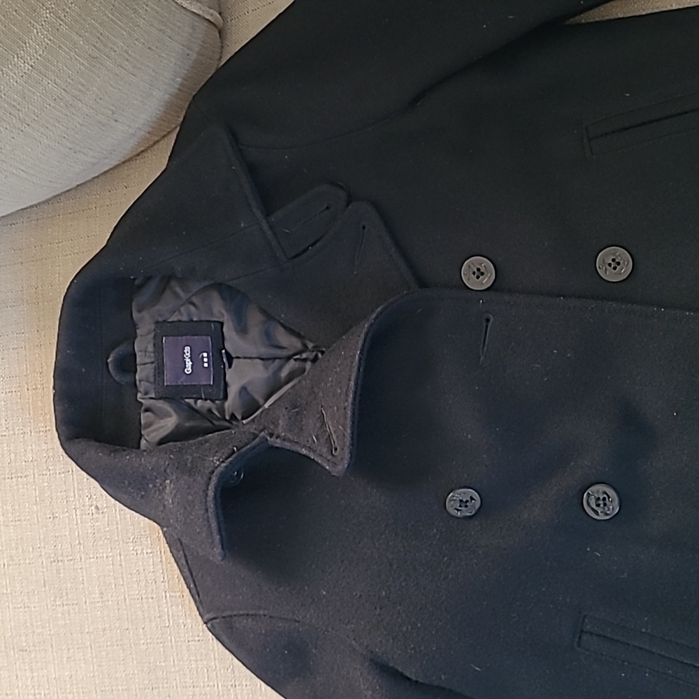 GapKids Black Wool Pea Coat Medium